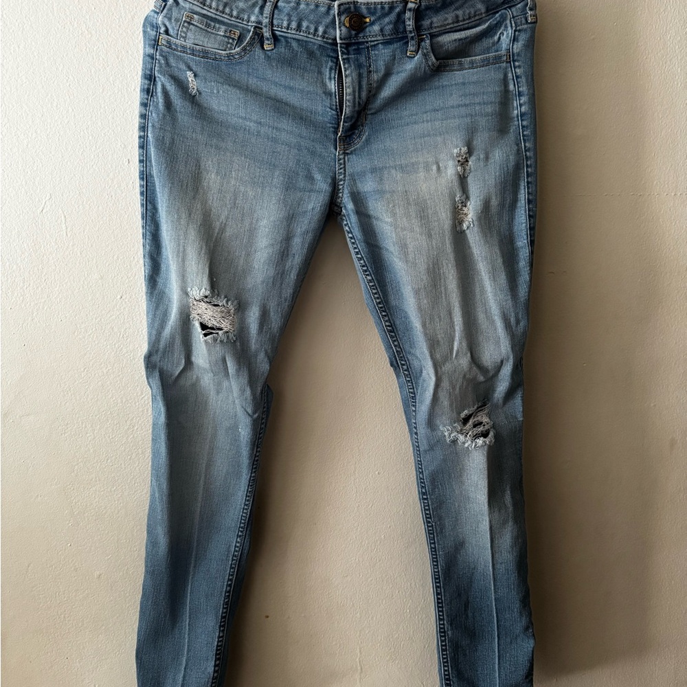 Hollister Light Blue Distressed Skinny Jeans